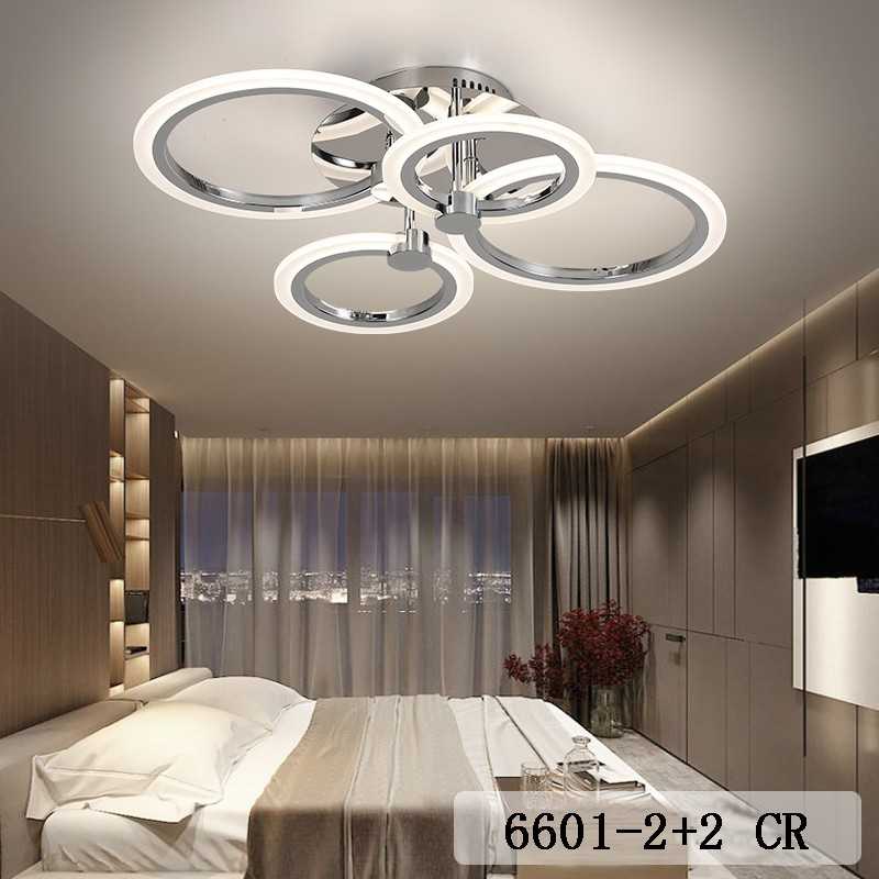 Lustra LED 4 cercuri crom cu Telecomanda wifi 2.4G cu lumina/rece/calda/neutra intensitate reglabila