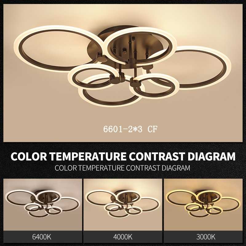Lustra LED 6 cercuri Maro cu Telecomanda wifi 2.4G cu lumina/rece/calda/neutra intensitate reglabila