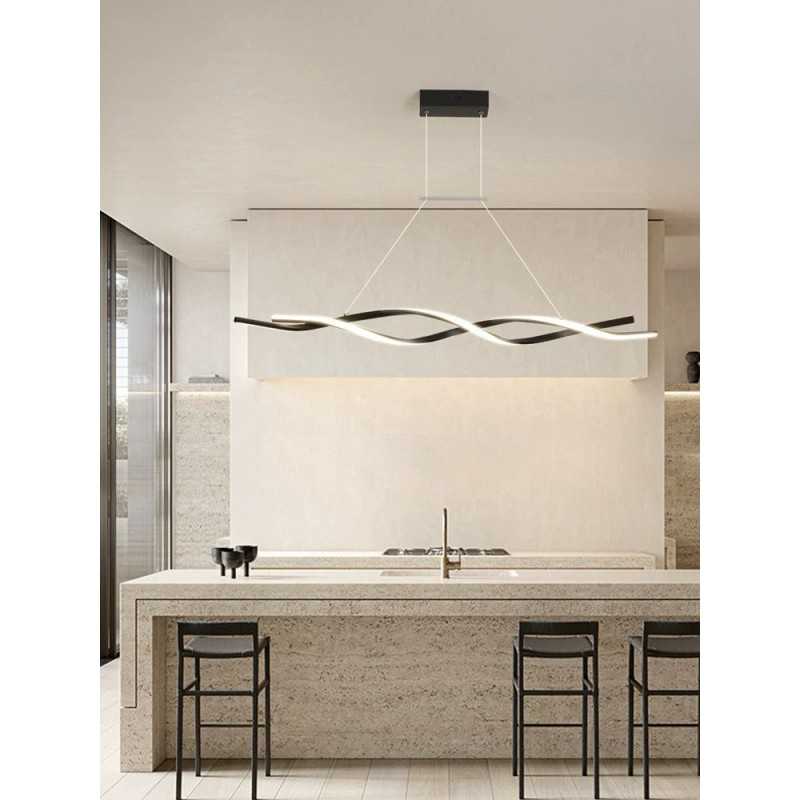 Lustra LED 60W Minimalist cu Telecomanda wifi 2.4G lumina/rece/calda/neutra intensitate reglabila
