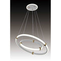 Lustra LED Alb cu 2 Cercuri 40cm+60cm Telecomanda wifi 2.4G cu lumina/rece/calda/neutra intensitate reglabila