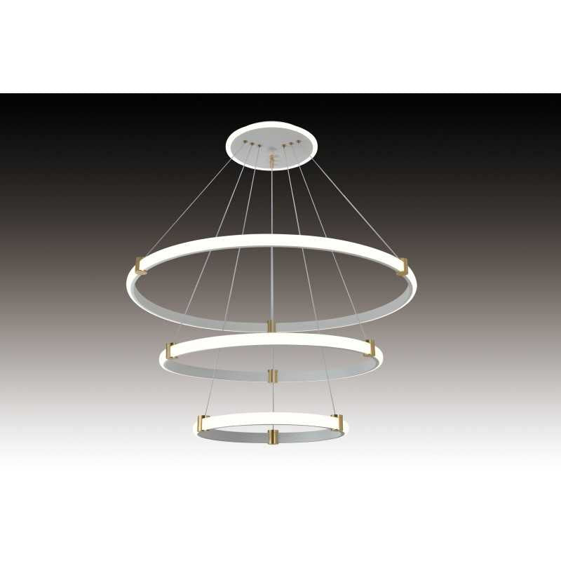 Lustra LED Alb cu 3 Cercuri 40cm+60cm+80cm Telecomanda wifi 2.4G cu lumina/rece/calda/neutra intensitate reglabila
