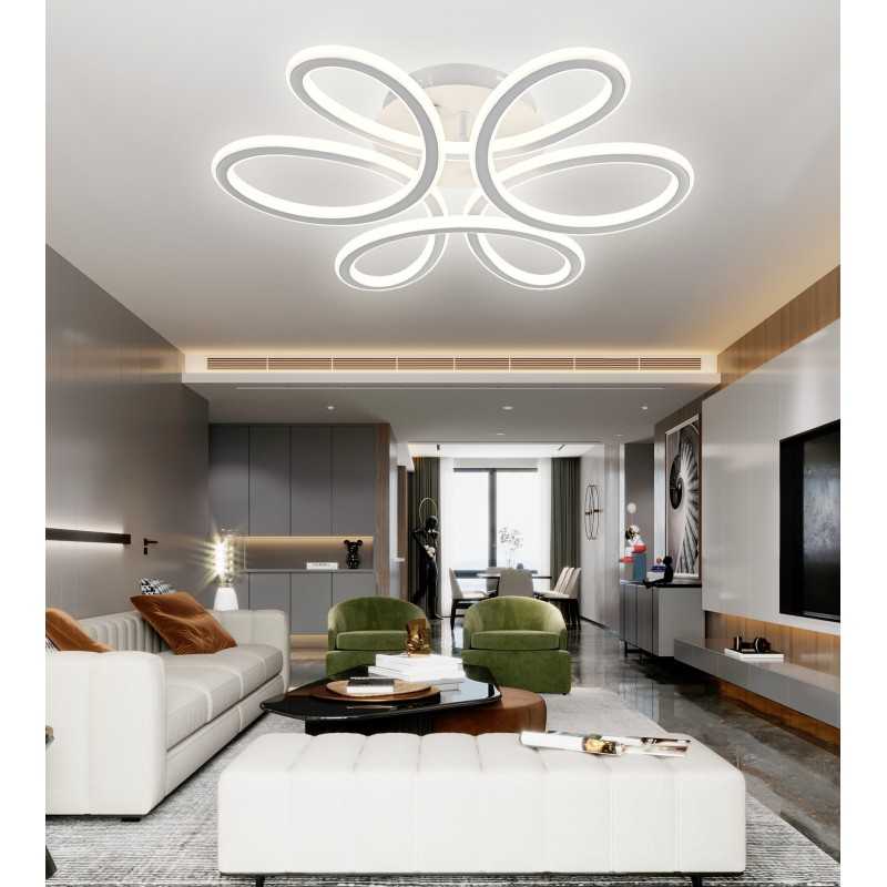 Lustra LED Alba cu Telecomanda wifi 2.4G cu 3 functii lumina/rece/calda/neutra