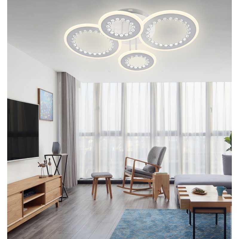 Lustra LED Beads Ring cu Telecomanda wifi 2.4G lumina/rece/calda/neutra intensitate reglabila