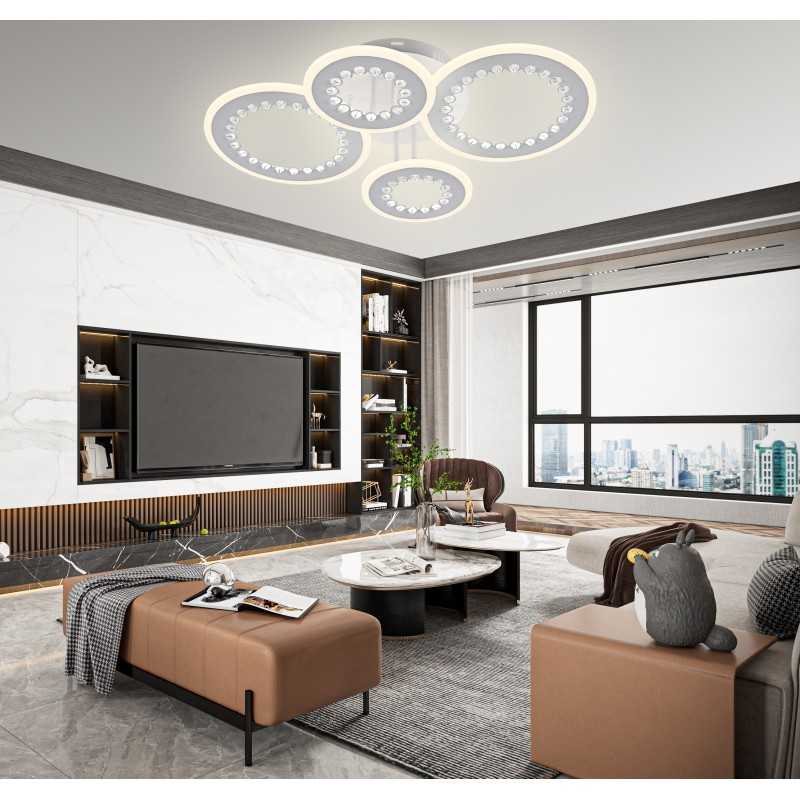 Lustra LED Beads Ring cu Telecomanda wifi 2.4G lumina/rece/calda/neutra intensitate reglabila