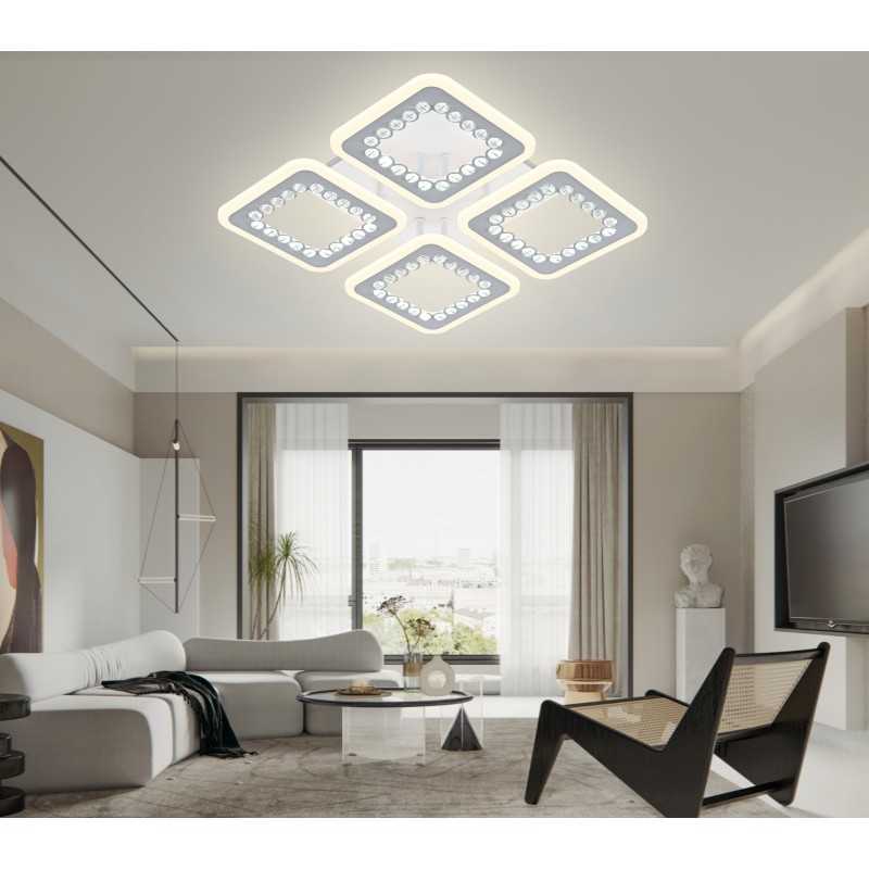 Lustra LED Beads Square cu Telecomanda wifi 2.4G lumina/rece/calda/neutra intensitate reglabila