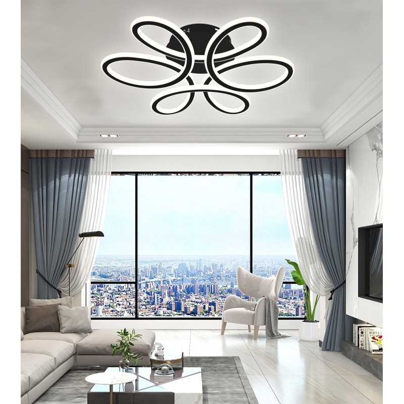 Lustra LED Black cu Telecomanda wifi 2.4G cu 3 functii lumina/rece/calda/neutra