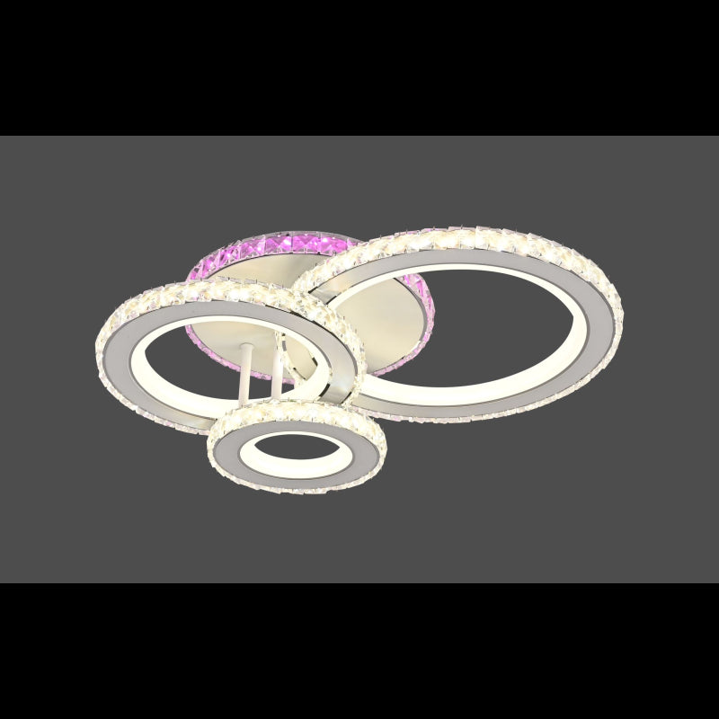 Lustra LED Cristal O?el inoxidabil cu Telecomanda wifi 2.4G lumina/rece/calda/neutra intensitate reglabila