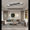 Lustra LED cu 4 Patrate Telecomanda wifi 2.4G Negru lumina/rece/calda/neutra intensitate reglabila