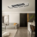 Lustra LED cu 4 Patrate Telecomanda wifi 2.4G Negru lumina/rece/calda/neutra intensitate reglabila