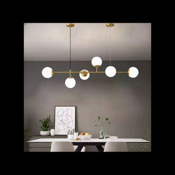 Lustra LED cu 6 Glob Alb Mat Becurile Nu Sunt Incluse