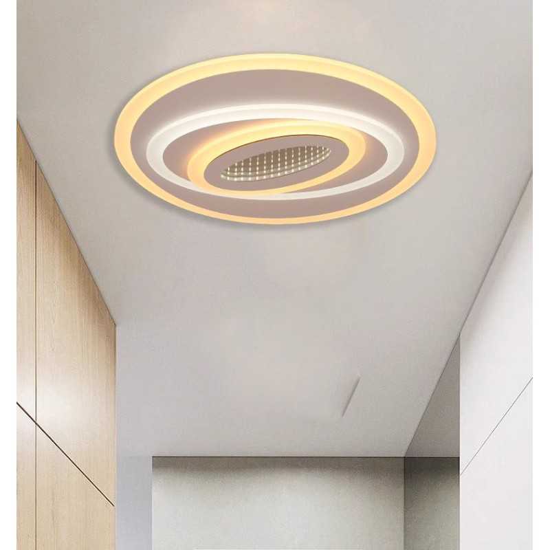 Lustra LED Cu Oglinda De Sticla 3D Telecomanda wifi 2.4G cu lumina/rece/calda/neutra intensitate reglabila