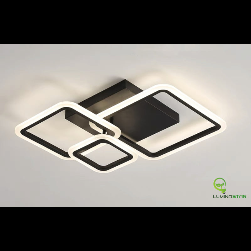 Lustra LED cu Telecomanda Negru wifi 2.4G lumina/rece/calda/neutra intensitate reglabila