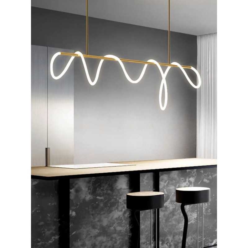 Lustra LED cu Telecomanda wifi 2.4G cu lumina/rece/calda/neutra intensitate reglabila Lungime 150cm