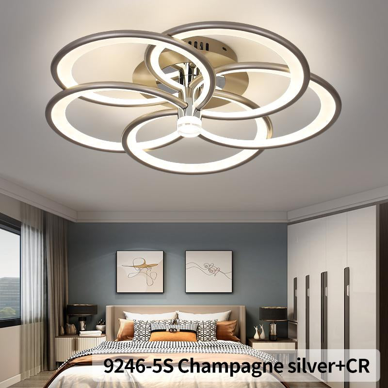 Lustra LED Culoare Sampanie Argintie cu Telecomanda wifi 2.4G Maro lumina/rece/calda/neutra intensitate reglabila