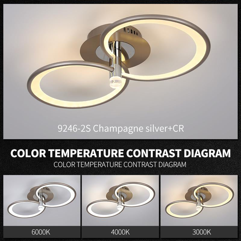 Lustra LED Culoare Sampanie Argintie cu Telecomanda wifi 2.4G umina/rece/calda/neutra intensitate reglabila