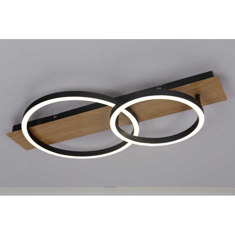 Lustra LED Culoarea granulelor lemnului 70x36CM cu Telecomanda wifi 2.4G cu lumina/rece/calda/neutra intensitate reglabila