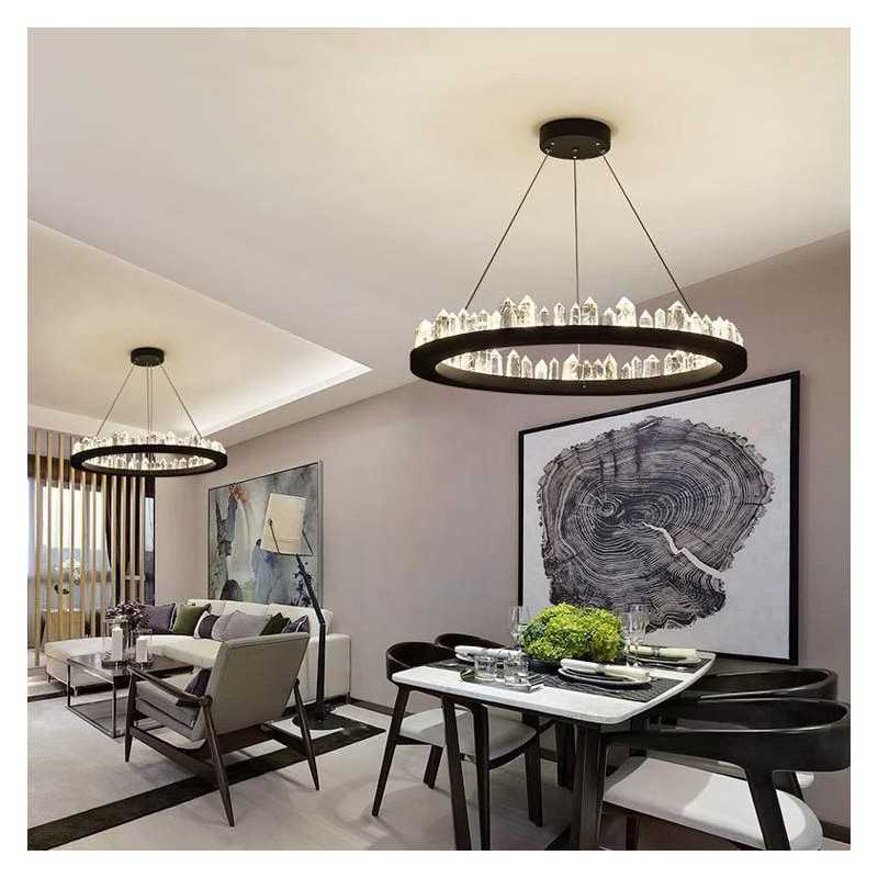 Lustra LED D40cm Cristal cu Telecomanda wifi 2.4G lumina/rece/calda/neutra intensitate reglabila
