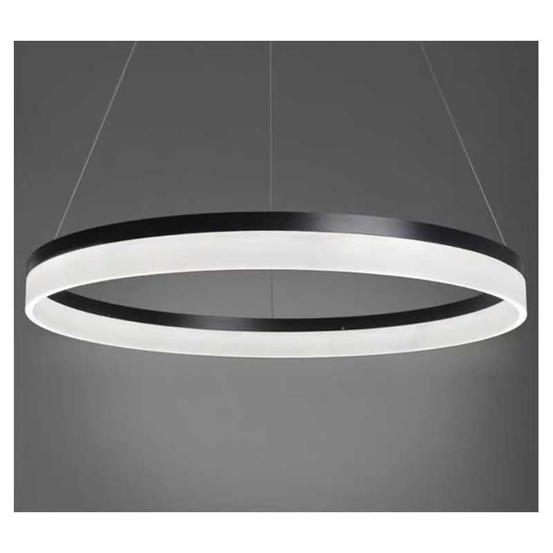 Lustra LED D60CM Minimalist Ring cu Telecomanda wifi 2.4G Negru lumina/rece/calda/neutra intensitate reglabila
