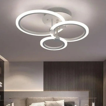 3-circle LED chandelier 2.4G wifi remote control with light/cold/warm/neutral adjustable intensity