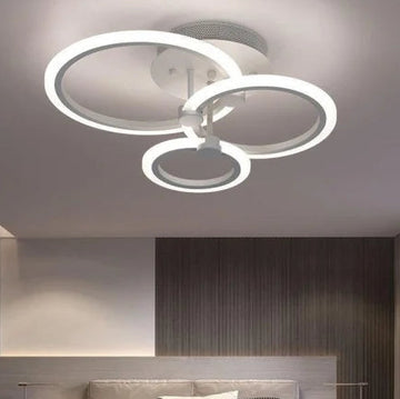 Lustra LED 3 cercuri cu Telecomanda wifi 2.4G cu lumina/rece/calda/neutra intensitate reglabila