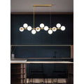 Lustra LED Gold cu 11 Glob Alb Mat Dulie G9 Inaltime Reglabila Becurile Nu Sunt Incluse