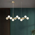Lustra LED Gold cu 11 Glob Alb Mat Dulie G9 Inaltime Reglabila Becurile Nu Sunt Incluse