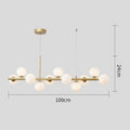 Lustra LED Gold cu 11 Glob Alb Mat Dulie G9 Inaltime Reglabila Becurile Nu Sunt Incluse