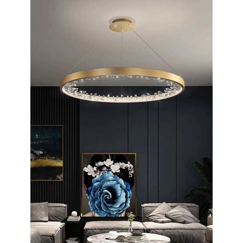 Lustra LED Gold D40cm cu Telecomanda wifi 2.4G 45cm lumina/rece/calda/neutra intensitate reglabila