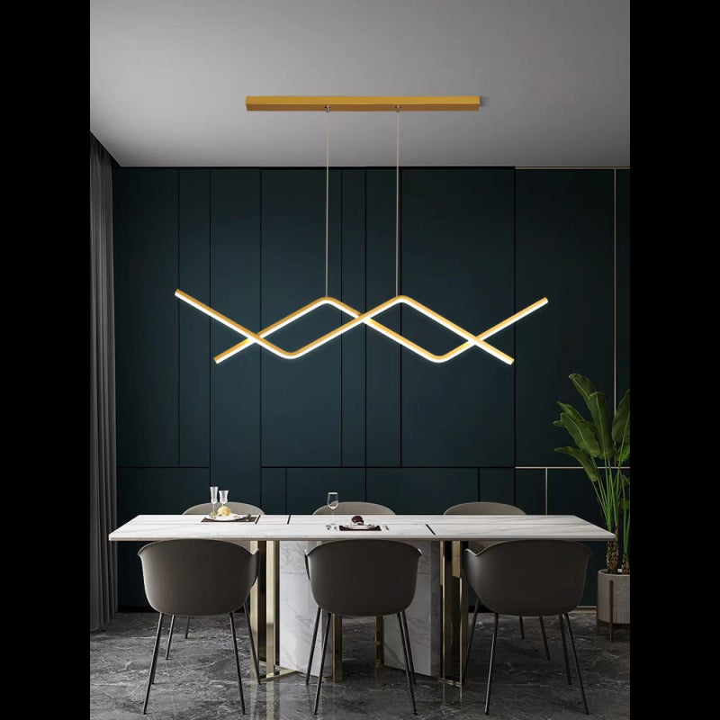 Lustra LED Gold Minimalist cu Telecomanda wifi 2.4G lumina/rece/calda/neutra intensitate reglabila