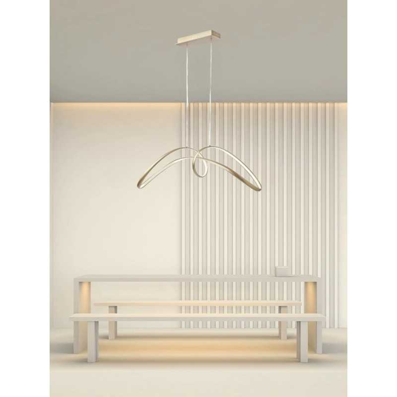 Lustra LED Gold Telecomanda wifi 2.4G lumina/rece/calda/neutra intensitate reglabila