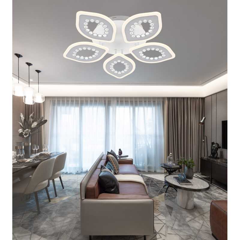 Lustra LED Leaf beads cu Telecomanda wifi 2.4G lumina/rece/calda/neutra intensitate reglabila