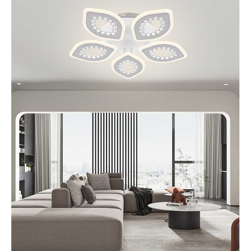 Lustra LED Leaf beads cu Telecomanda wifi 2.4G lumina/rece/calda/neutra intensitate reglabila