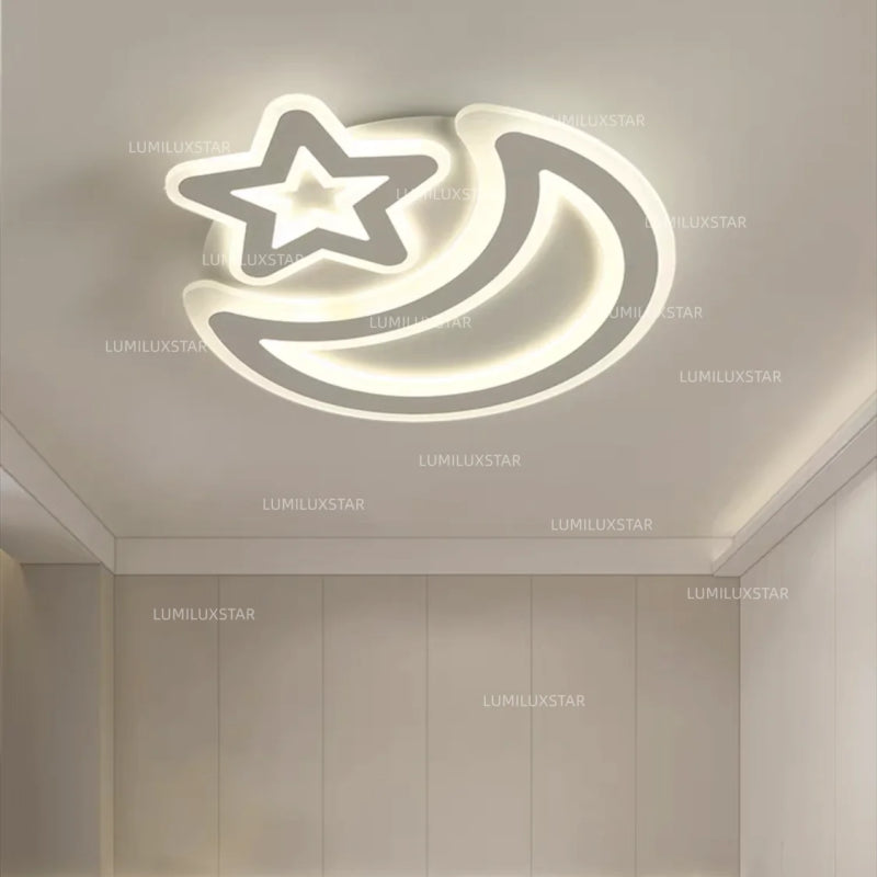 Lustra LED Luna & Stea Alba Telecomanda wifi 2.4G lumina/rece/calda/neutra intensitate reglabila