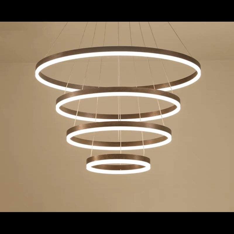 Lustra LED Maro Minimalist Ring cu Telecomanda wifi 2.4G Maro lumina/rece/calda/neutra intensitate reglabila
