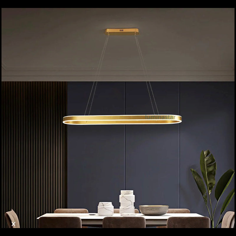 Lustra LED Minimalist Auriu cu Telecomanda wifi 2.4G lumina/rece/calda/neutra intensitate reglabila