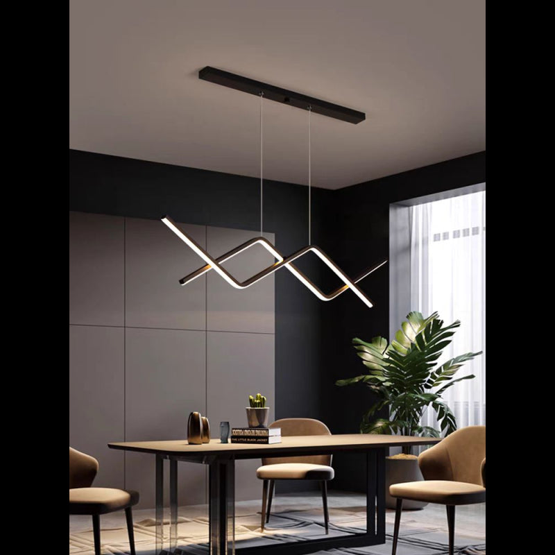 Lustra LED Minimalist cu Telecomanda wifi 2.4G Negru lumina/rece/calda/neutra intensitate reglabila