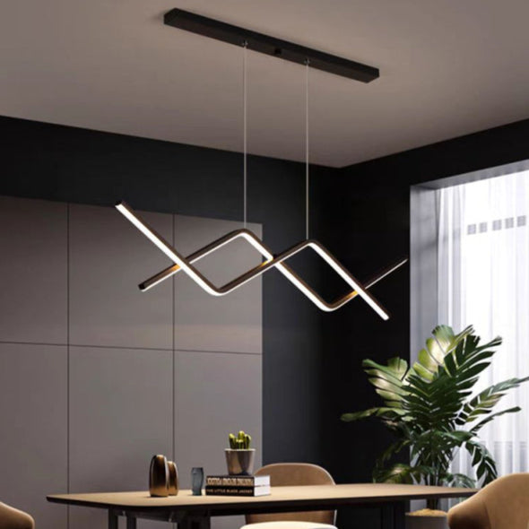 Lustra LED Minimalist cu Telecomanda wifi 2.4G Negru lumina/rece/calda/neutra intensitate reglabila