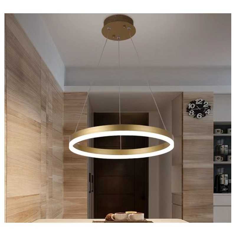 Lustra LED Minimalist Ring cu Telecomanda wifi 2.4G Gold lumina/rece/calda/neutra intensitate reglabila