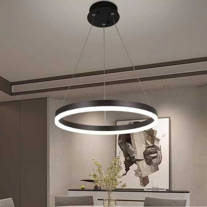 Lustra LED Minimalist Ring cu Telecomanda wifi 2.4G Maro lumina/rece/calda/neutra intensitate reglabila
