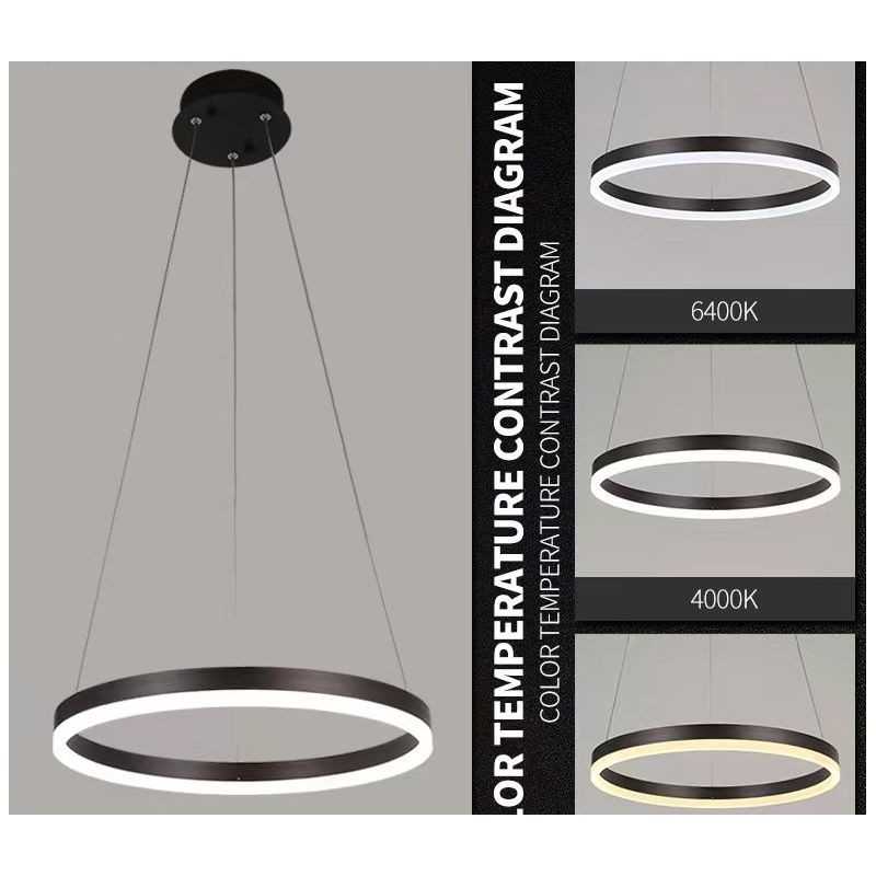 Lustra LED Minimalist Ring cu Telecomanda wifi 2.4G Maro lumina/rece/calda/neutra intensitate reglabila