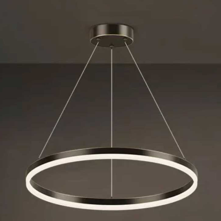 Lustra LED Minimalist Ring cu Telecomanda wifi 2.4G Negru lumina/rece/calda/neutra intensitate reglabila