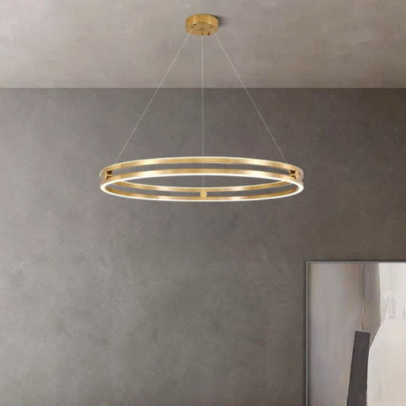 Lustra LED Minimalist Ring Diametru 40cm cu Telecomanda wifi 2.4G Gold lumina/rece/calda/neutra intensitate reglabila