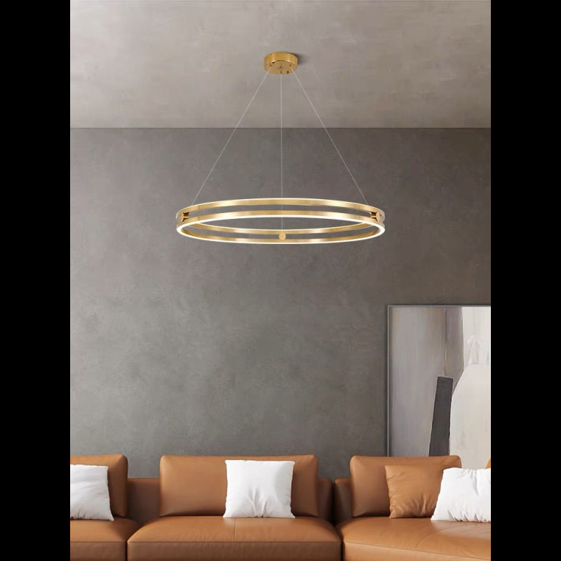 Lustra LED Minimalist Ring Diametru 60cm cu Telecomanda wifi 2.4G Gold lumina/rece/calda/neutra intensitate reglabila