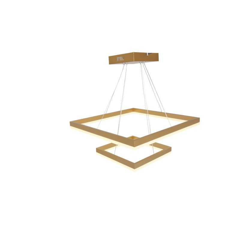 Lustra LED Minimalist Square cu Telecomanda wifi 2.4G 50cm+30cm Auriu lumina/rece/calda/neutra