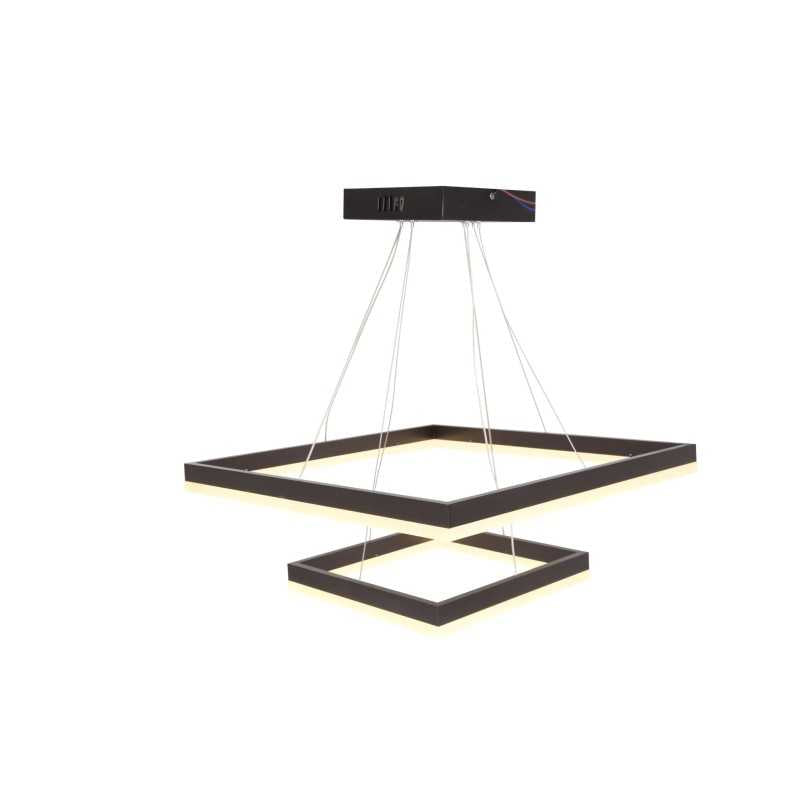 Lustra LED Minimalist Square cu Telecomanda wifi 2.4G 50cm+30cm Maro lumina/rece/calda/neutra