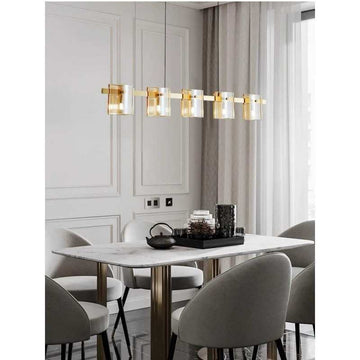 Lustra LED Modern Polish GOLD BLACK Glass G9 X 5