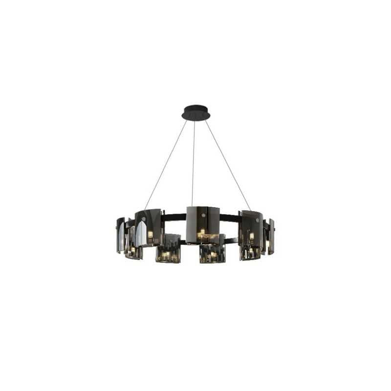 Lustra LED Modern Polish GOLD BLACK Glass G9 X 9