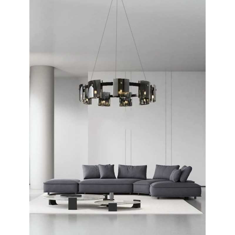 Lustra LED Modern Polish GOLD BLACK Glass G9 X 9