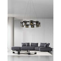 Lustra LED Modern Polish GOLD BLACK Glass G9 X 9