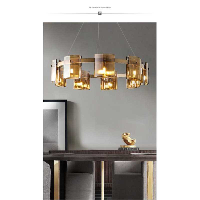Lustra LED Modern Polish GOLD Glass G9 X 9